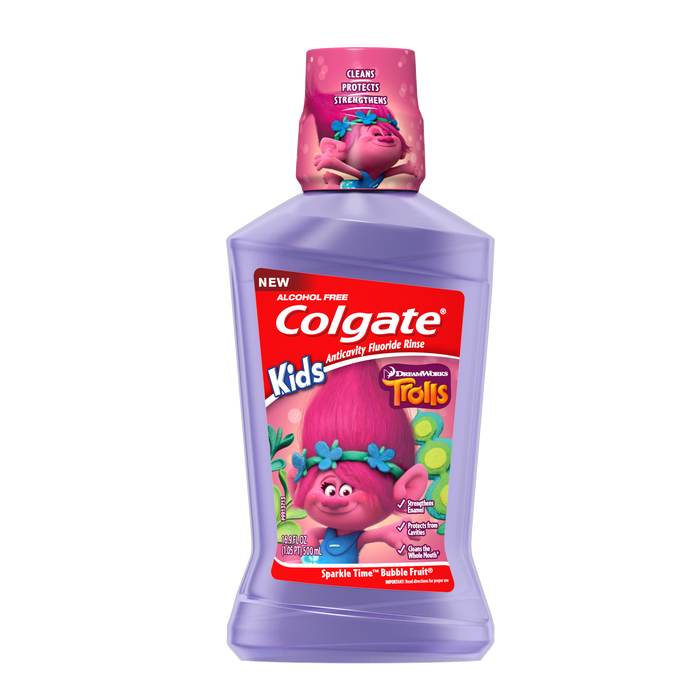 Colgate Kids Mouthwash, Trolls - 500mL, 16.9 fl oz