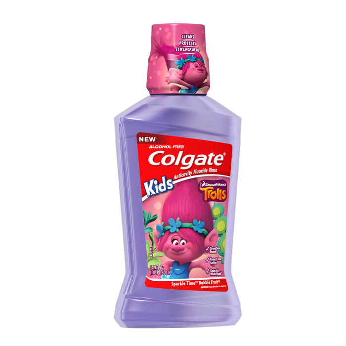 Colgate Kids Mouthwash, Trolls - 500mL, 16.9 fl oz