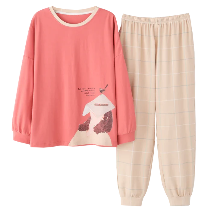 Cute Winter Cartoon Print Women's Pajama Set Mimarta