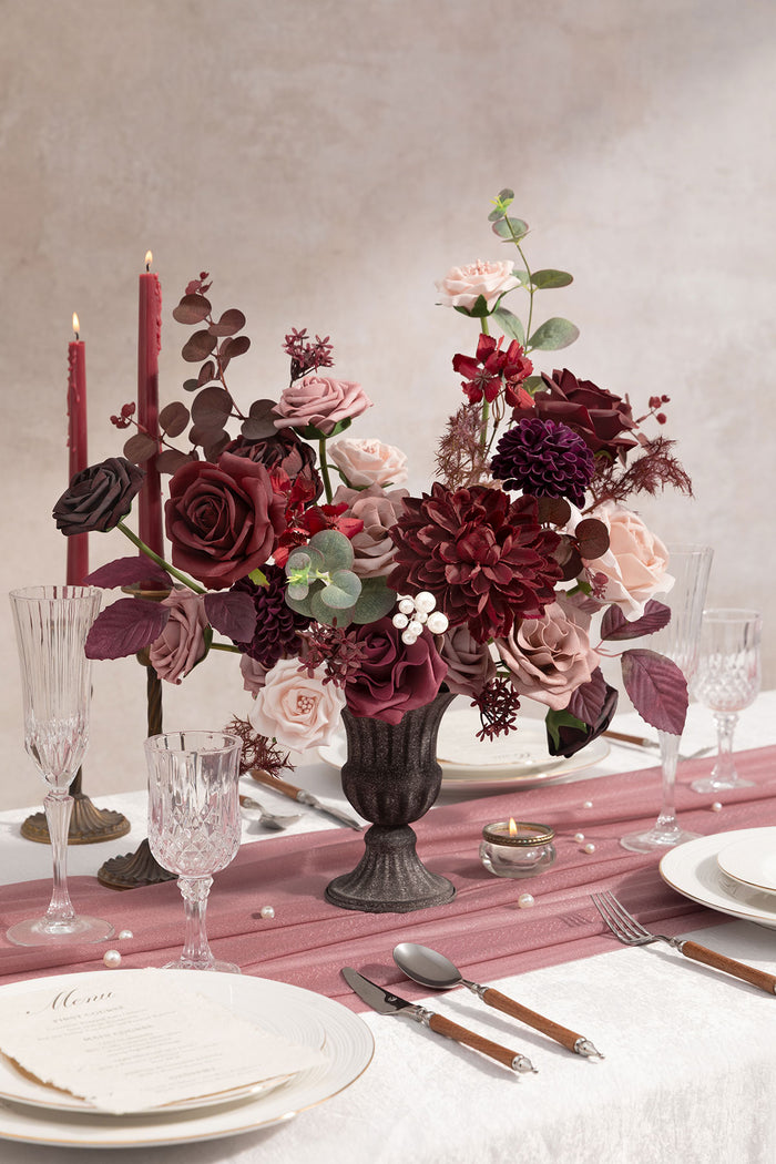 DIY Designer Flower Boxes in Burgundy & Dusty Rose Deluxe Box