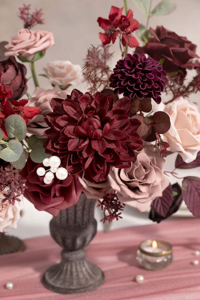 DIY Designer Flower Boxes in Burgundy & Dusty Rose Deluxe Box