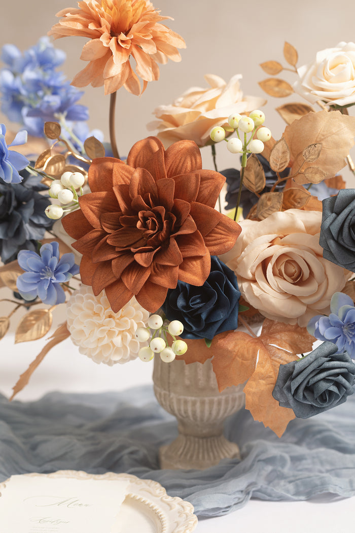 DIY Designer Flower Boxes in Russet Orange & Denim Blue - Image 6