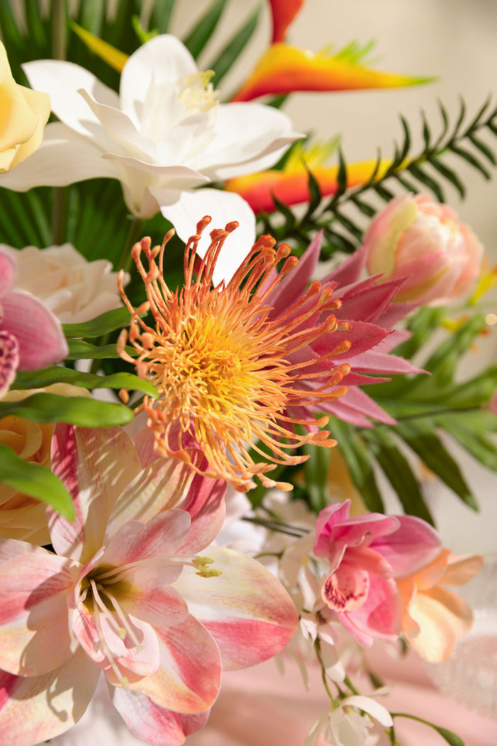 Deluxe Designer Flower Boxes in Peach Smoothie