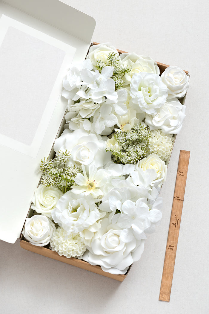 Deluxe Designer Flower Boxes in White & Cream | Clearance