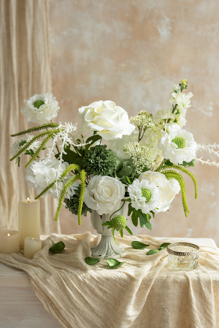 Deluxe Designer Flower Boxes in White & Tinkle Bell Green