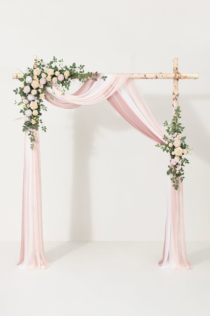 Flower Arch Decor with Drapes in Blush & Cream