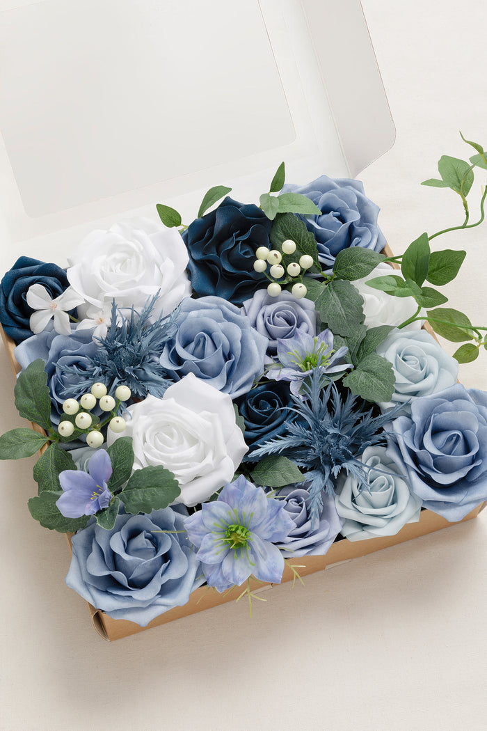 DIY Designer Flower Box in Timeless French Blue & White