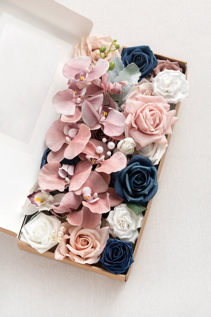 DIY Designer Flower Boxes in Dusty Rose & Navy - Image 2