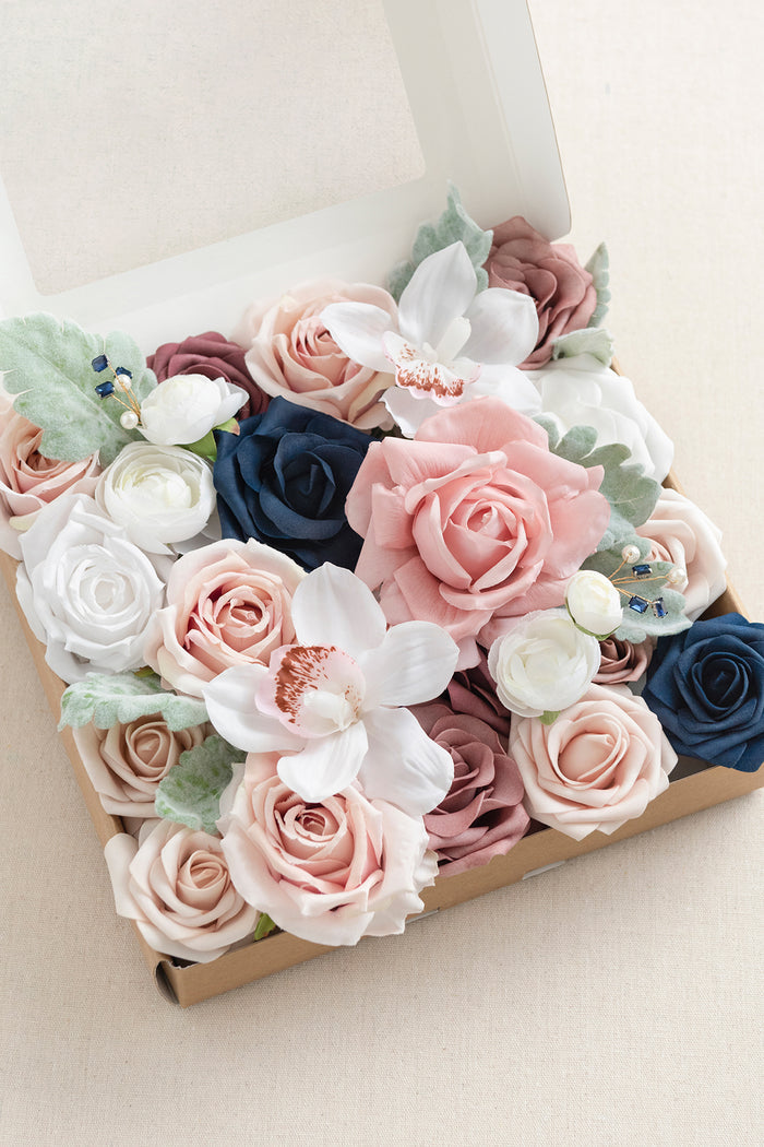 DIY Designer Flower Boxes in Dusty Rose & Navy - Image 5