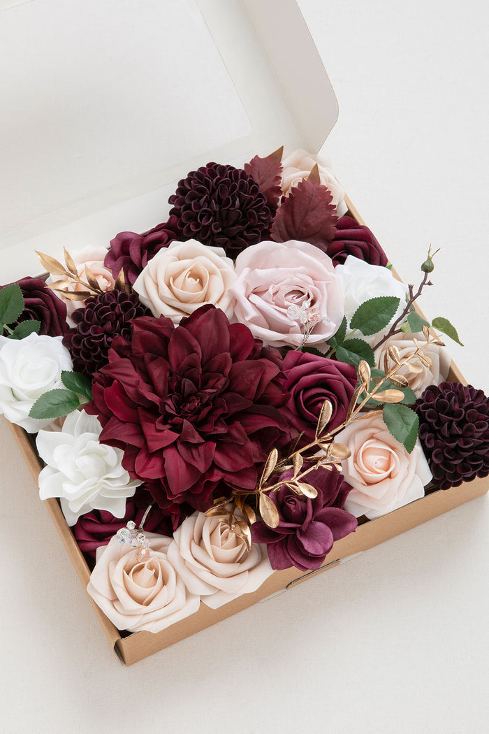 DIY Designer Flower Boxes in Romantic Marsala