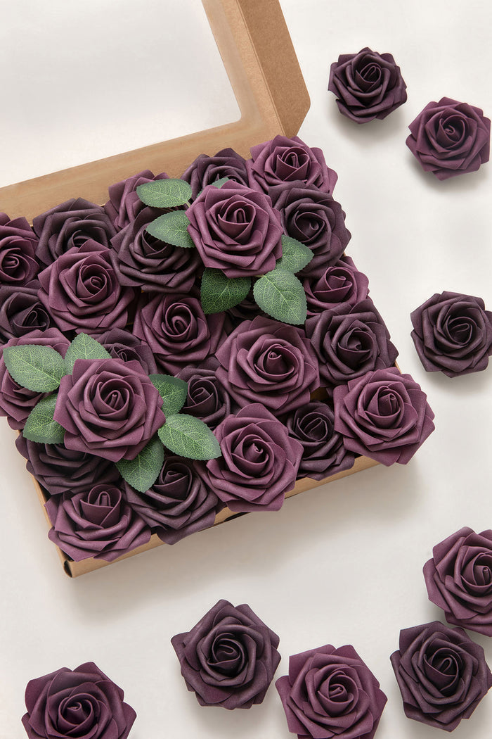 DIY Supporting Flower Boxes in Plum Velvet Wedding - Image 8
