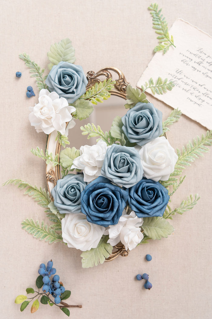 Dusty Blue & Navy Designer Flower Boxes - Image 3