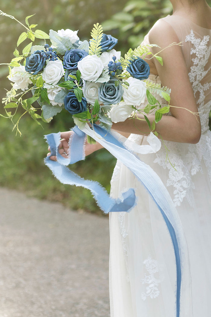 Dusty Blue & Navy Designer Flower Boxes - Image 5
