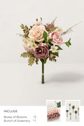 DIY Bridesmaid Bouquet Kit (Set of 4) - Dusty Rose & Nude with Olive Green Mixed Greenery