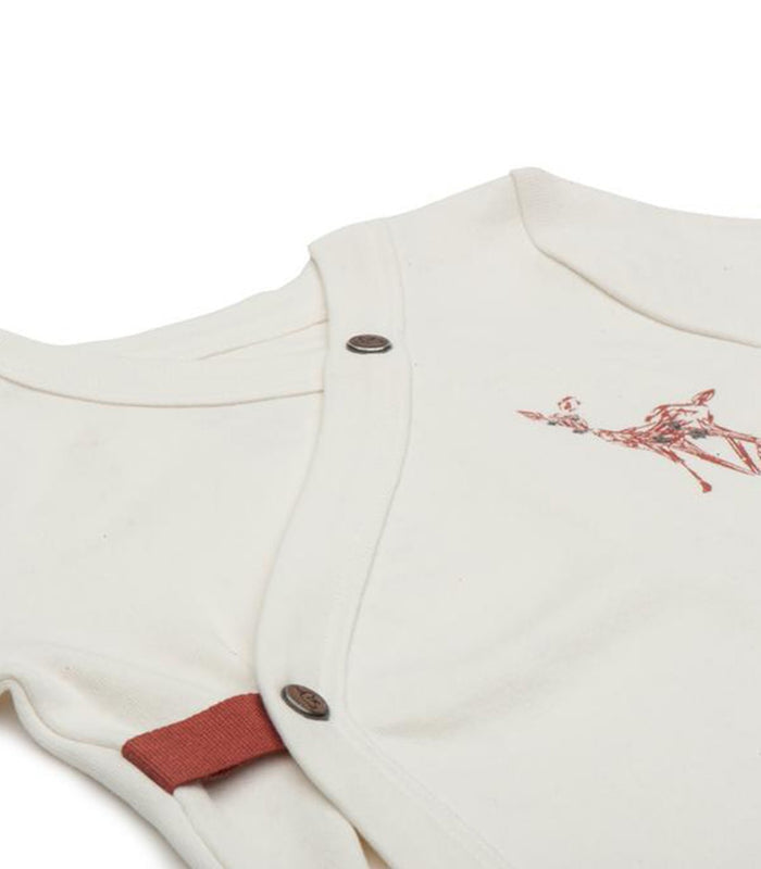 Fawn Collection Long Sleeved Bodysuit in Egret White