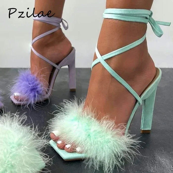 Feather Women High Heels Rieworkes