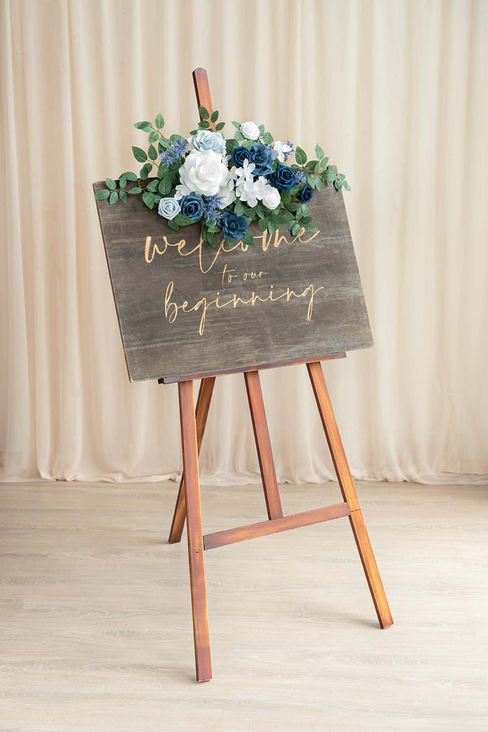 Flexible Combo Set Flower Sign Decor in Dusty Blue & Navy Blue - Image 3