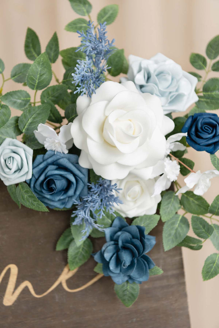 Flexible Combo Set Flower Sign Decor in Dusty Blue & Navy Blue - Image 4