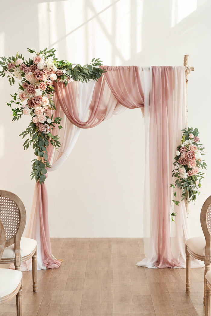 Flower Arch Decor with Drapes in Dusty Rose & Cream - Image 2