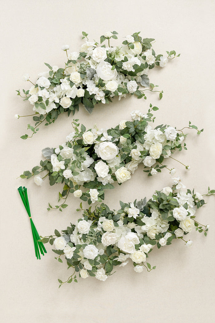 Garland Flower Arch Decor in White & Sage - Image 5