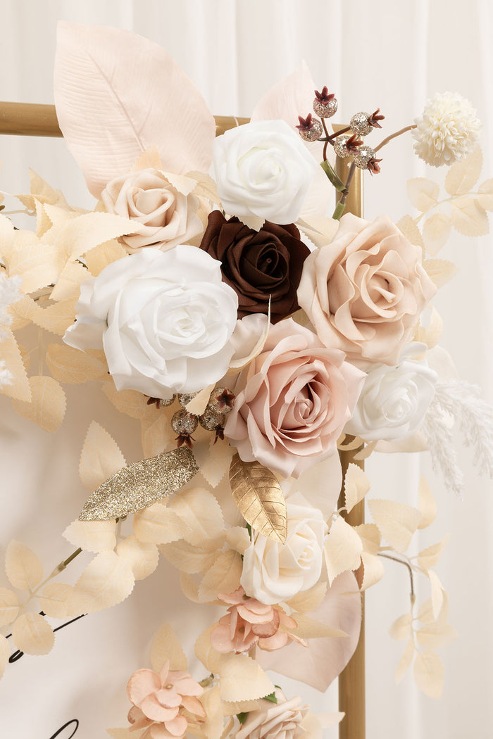 Beige nude artificial roses wedding flowers