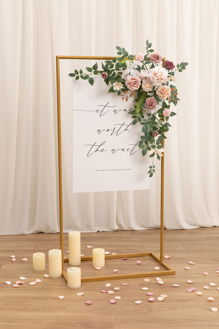 Flower Sign Decor in Dusty Rose & Cream