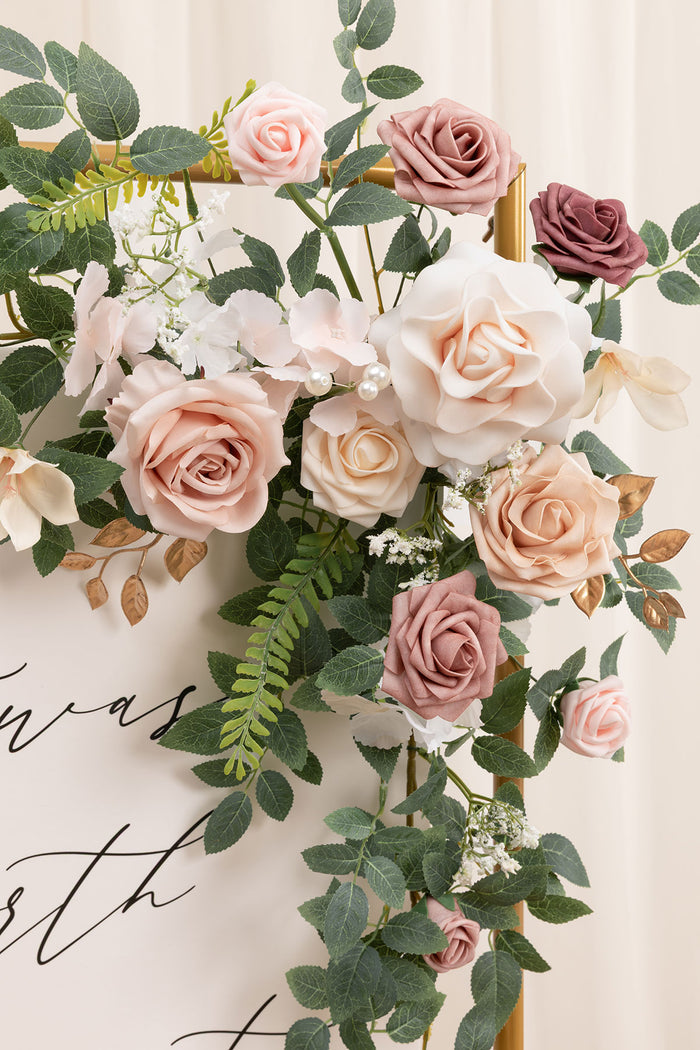 Flower Sign Decor in Dusty Rose & Cream