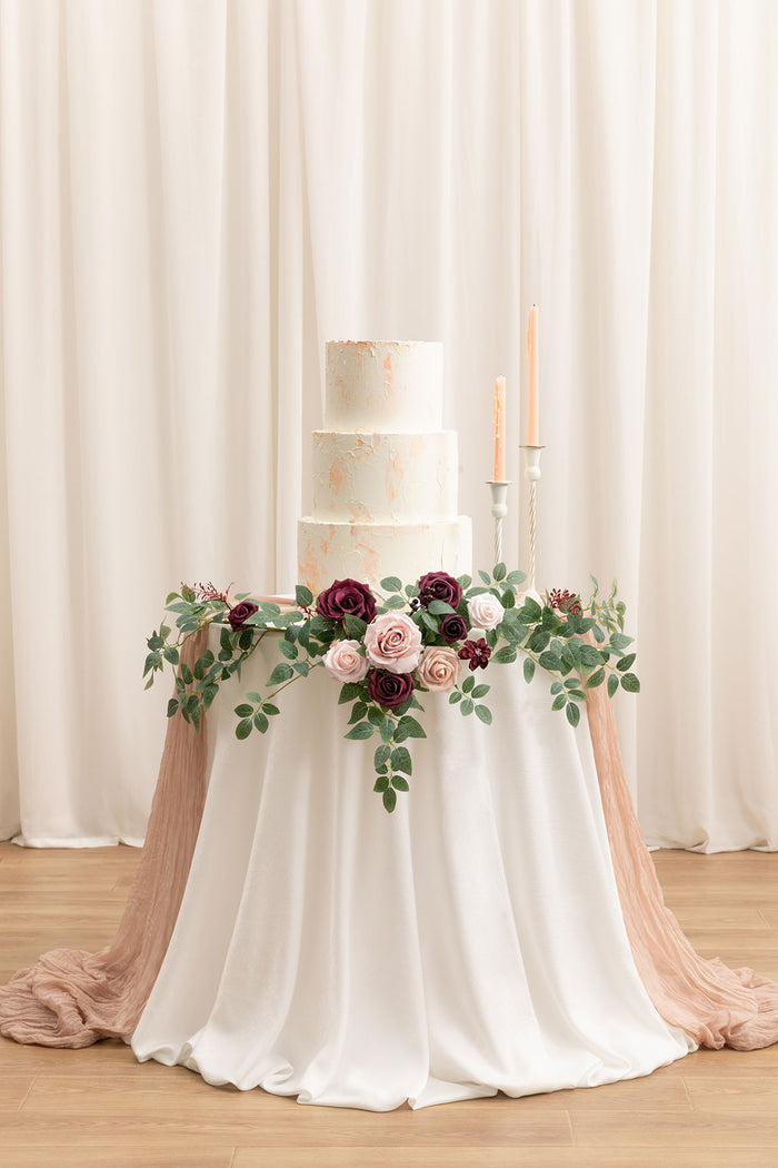 Flower Sign Decor in Marsala & Dusty Rose