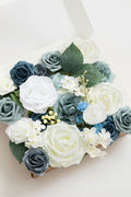 Dutch Blue & Dusty Blue Flower Box