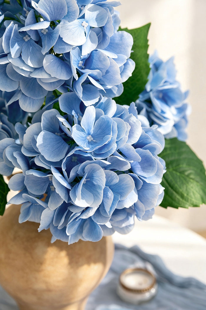 Hydrangeas with Stem in Sky Blue