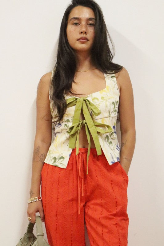 Juli Floral Double Tie Top