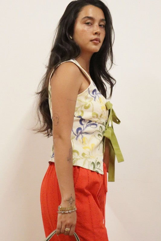 Juli Floral Double Tie Top