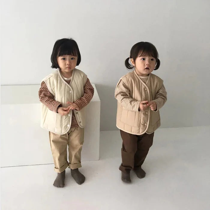 Kids' Warm Autumn/Winter Vest - Solid Color Jacket Rieworkes