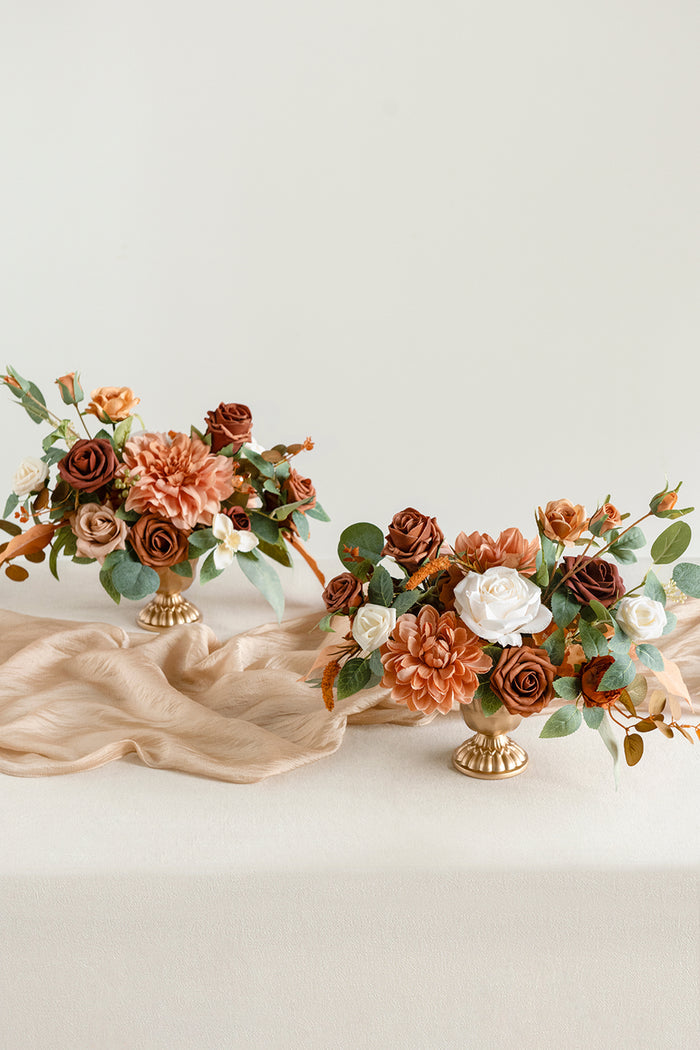 Large Floral Centerpiece Set in Sunset Terracotta - Image 2