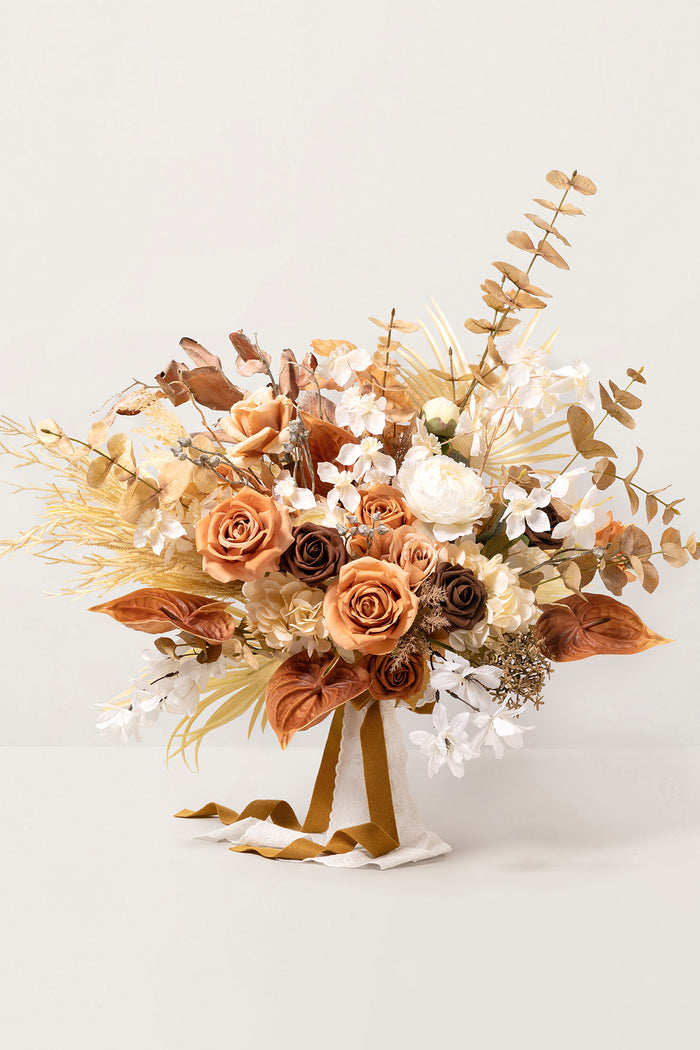 Large Free-Form Bridal Bouquet in Rust & Sepia | Clearance