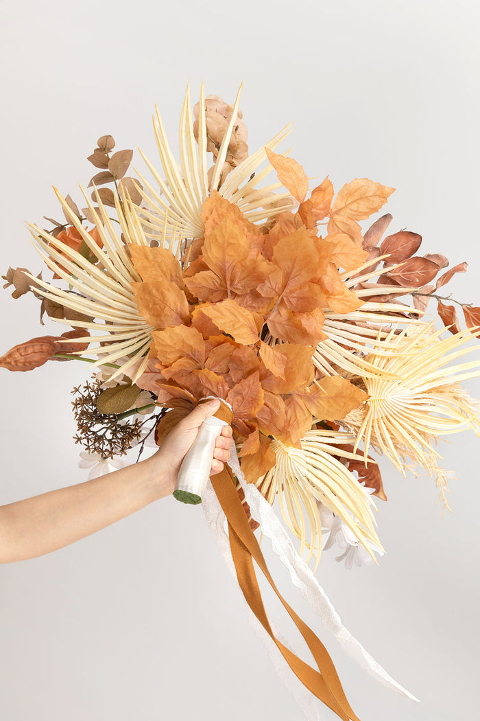 Large Free-Form Bridal Bouquet in Rust & Sepia | Clearance