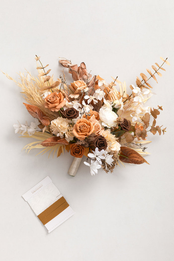 Large Free-Form Bridal Bouquet in Rust & Sepia | Clearance