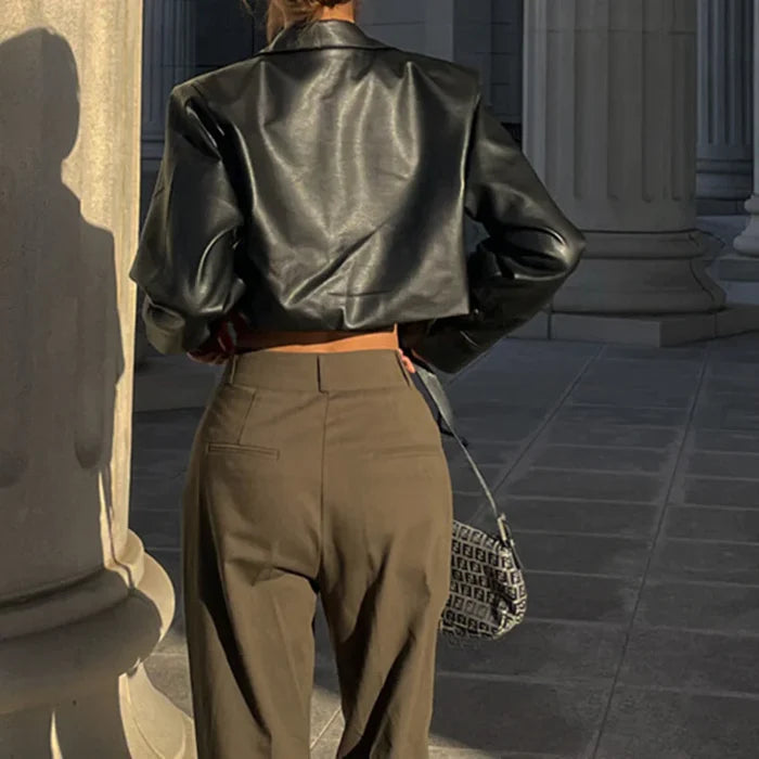 Leather Cropped Jacket Rieworkes