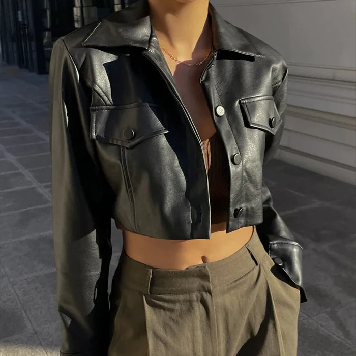 Leather Cropped Jacket Rieworkes