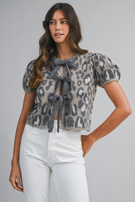 Leopard Knit Top