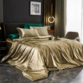 Luxury Silk Bedding Set with Solid Color Duvet Cover Mimarta