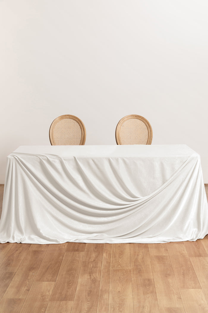 Lyocell Velvet Cloth for Table and Backdrop in White - Image 2