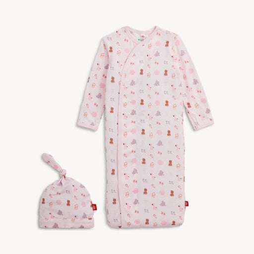 Magnetic Me Nursery Nostalgia Pink Modal Gown + Hat Set