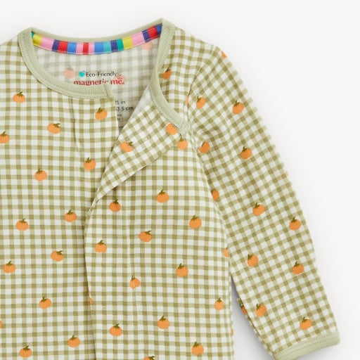 Magnetic Me Pumpkin Plaid Modal Footie