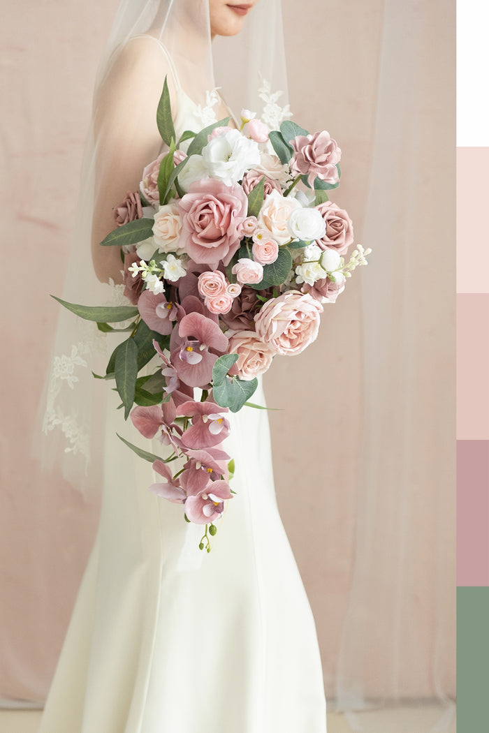 Bridal Flowers in Dusty Rose & Cream - Image 2