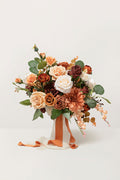 Medium Free-Form Bridal Bouquet in Terracotta & Cream