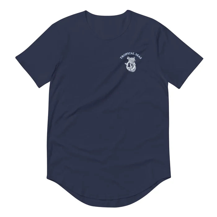 Men's Curved Hem Ancient Mermaid Anchor T-Shirt Rieworkes