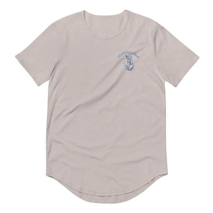 Men's Curved Hem Ancient Mermaid Anchor T-Shirt Rieworkes