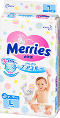 Merries - Large Sized Diapers, 54+4Pcs