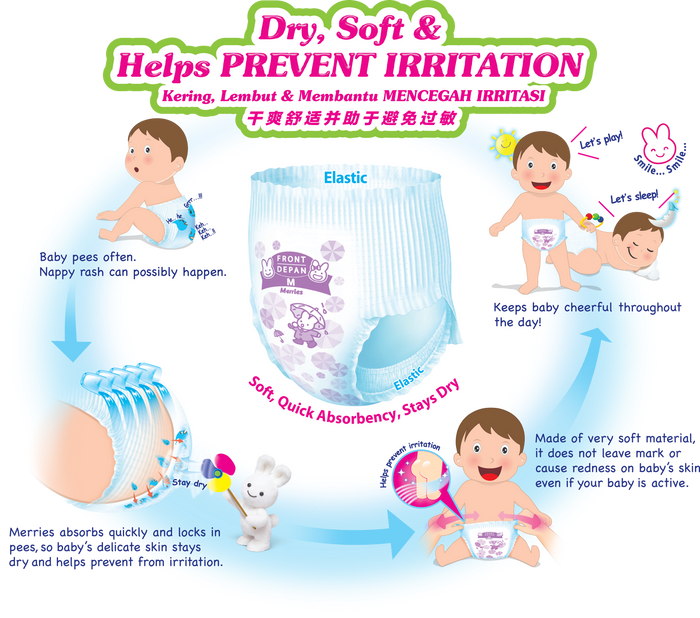 Merries - Large Sized Pants Diapers, 44Pcs